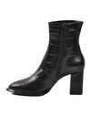 Siyah Kroko Polarlı Fermuarlı Kadın Topuklu Bot 878601 Z