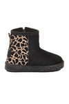 Siyah Leopar İçi Kürklü Soğuğa Dirençli Kız Çocuk Bot 1212 P