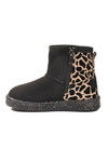 Siyah Leopar İçi Kürklü Soğuğa Dirençli Kız Çocuk Bot 1212 P