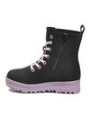 Siyah Lila İçi Polarlı Kaymaz Taban Kız Çocuk Bot 23002 F