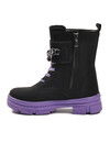 Siyah Lila İçi Polarlı Kaymaz Taban Kız Çocuk Bot G-1001 F Zncr
