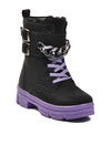 Siyah Lila İçi Polarlı Kaymaz Taban Kız Çocuk Bot G-1001 F Zncr