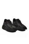 Siyah Taş İşlemeli Bağcıklı Kadın Sneaker 989118-01 Z