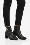 Siyah İçi Kürklü Fermuarlı Kadın Topuklu Bot PC-54975 Z