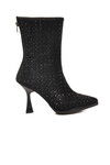 Siyah Taş İşlemeli İnce Topuklu İçi Kürklü Kadın Çizme 671131 Z
