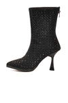 Siyah Taş İşlemeli İnce Topuklu İçi Kürklü Kadın Çizme 671131 Z