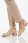 Bej Geniş Kalıp Kadın Topuklu Abiye Ayakkabı 608420 Z