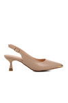 Beige Thin Heel Womens High Heel Shoes 357140 Z