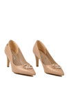 Beige Thin Heeled Womens Evening Shoes PC-54506 Z