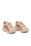 Bej Kahve Cırtlı Fileli Hafif Unisex Çocuk Spor Ayakkabı Ruffon F