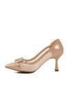Bej Özel Gün ve Davet Kadın Topuklu Abiye Ayakkabı 357221 Z