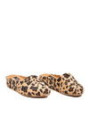 Bej Leopar Hafif Tekstil Süet Önü Kapalı Kadın Ev Terliği PC-55371 Z