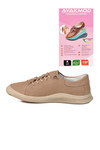 Bej Nubuk Hakiki Deri Ortopedik Kadın Casual Ayakkabı 5605 Z