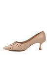 Bej İnce Topuklu Kadın Abiye Ayakkabı 519146 Z