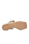 Bej Çift Bantlı Kadın Topuklu Terlik 318139 Z