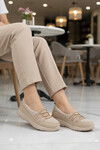 Bej Fileli Hafif Esnek Kadın Günlük Yürüyüş ve Spor Ayakkabı Bst-1009 G