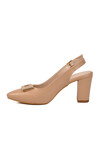 Bej Kadın Topuklu Abiye Ayakkabı PC-53113 Z