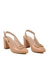 Bej Kadın Topuklu Abiye Ayakkabı PC-53113 Z