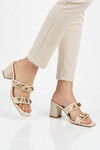 Bej Kadın Topuklu Terlik 547855 Z
