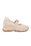 Bej Anorak Bantlı Taş İşlemeli Kadın Casual Ayakkabı 26Y305 G