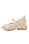 Bej Anorak Bantlı Taş İşlemeli Kadın Casual Ayakkabı 26Y305 G