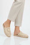 Bej Örme Hafif İnce Taban Kadın Günlük Terlik 473134 Z