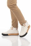 Beyaz Hakiki Deri Bağcıklı Erkek Sneaker 152-18111 M