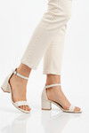 Beyaz Bantlı Hafif Kadın Topuklu Abiye 325144 Z