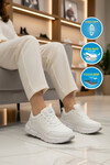 Beyaz Fileli Hafif Esnek Hafızalı Taban Unisex Spor Ayakkabı BNI-11500 G