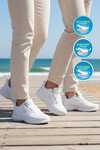 Beyaz Fileli Hafif Bağcıklı Esnek Unisex Spor Ayakkabı 020 G