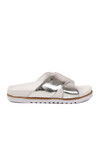Gümüş Çapraz Bantlı Hafif Kadın Günlük Terlik PC-54601 Z