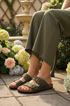 Haki Çift Bantlı Kadın Hafif Günlük Terlik PC-7551 Z