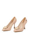 Krem Kadın İnce Uzun Topuklu Ayakkabı PC-54030 Z