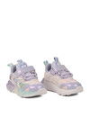 Lila Cırtlı Işıklı Kız Çocuk Spor Ayakkabı 1987 B