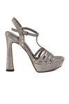 Platin Kadın Topuklu Abiye Ayakkabı PC-54504 Z