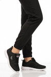 Siyah Beyaz Fileli Hafif Bağcıklı Esnek Unisex Spor Ayakkabı 020 G