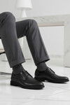 Black Genuine Leather Mens Casual Shoes 023 M
