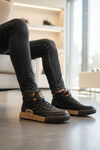 Siyah Hakiki Deri Bağcıklı Erkek Sneaker 152-18111 M