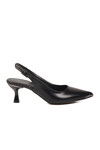 Black Thin Heel Womens High Heel Shoes 357140 Z