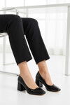 Siyah Kadın Kalın Topuklu Ayakkabı 593055 Z