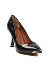 Black Patent Leather Womens Thin Heeled Shoes PC-55118 Z