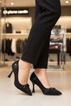 Siyah Kadın İnce Topuklu Ayakkabı PC-55018 Z