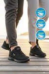 Siyah Fileli Hafif Bağcıklı Esnek Unisex Spor Ayakkabı 020 G