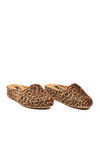 Taba Leopar Hafif Tekstil Süet Önü Kapalı Kadın Ev Terliği PC-55371 Z