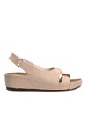 Beige Heel Gel Supported Womens Slippers 09-192 Z