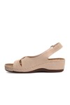 Beige Heel Gel Supported Womens Slippers 09-192 Z