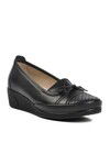 Black Leather Anatomical Womens Casual Shoes 137 Z