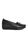 Black Leather Anatomical Womens Casual Shoes 139 Z