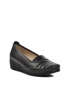 Black Leather Anatomical Womens Casual Shoes 176 Z