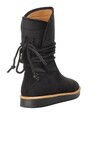 Black Suede Fur Lined Womens Boots K706 Z